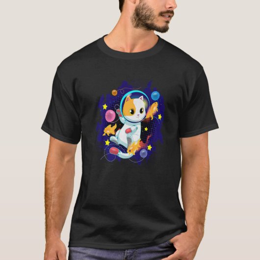 T-shirt Chatronaut Chat Astronaute Profond Dans Espace Cos (Devant)