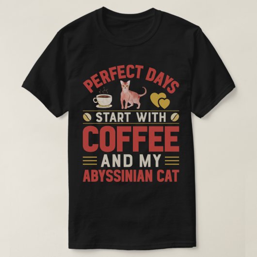 T-shirt Chats Amusants Et Amateur De Café (Design devant)
