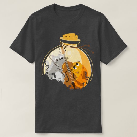 T-shirt Chats amusants jouant du violon (Design devant)