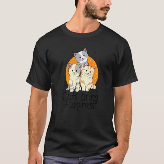 T-shirt Chats Apporter Bonheur Chat Propriétaire Chat Entr (Devant)