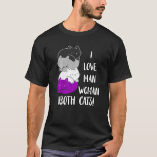 T-shirt Chats Asexués I Love Man Woman Ace Kitty Asexualit