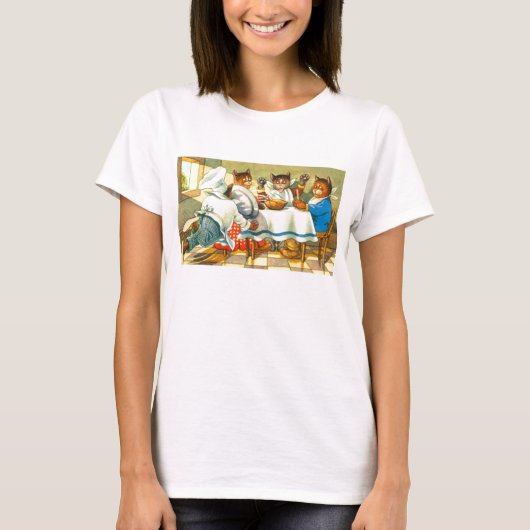 T-shirt Chats au dîner (Devant)