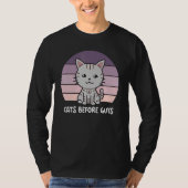 T-shirt Chats avant les gars Gris Chat Kitten Purple Sunse (Devant)