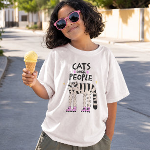T-shirt Chats avant les gens – Chat à patins à roulettes