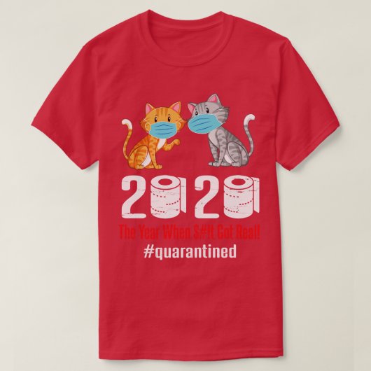 T-shirt Chats Avec Masque Visage Danse 2020 Papier toilett (Design devant)
