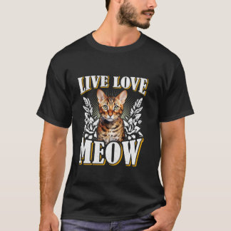 T-shirt Chats Bengal LIVE LOVE MIAOU Propriétaire de chat