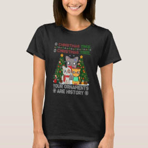 T-shirt Chats Bizarres Arbres Noël Ornements 're Histoire