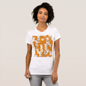 T-shirt Chats blancs et gingembre motif yeux verts yeux bl (Devant entier)