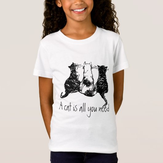 T-Shirt Chats blancs noirs "Un chat est tout ce dont vous  (Devant)