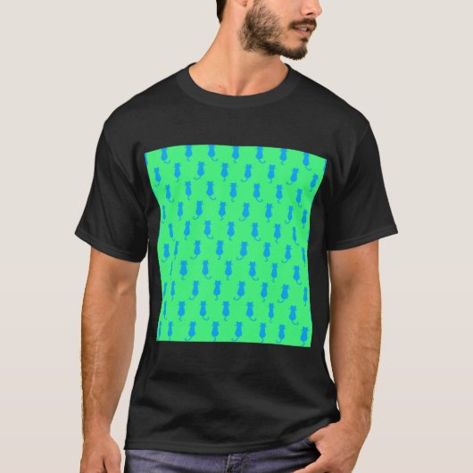 T-shirt Chats bleus fantaisistes Fun Forever Lime vert (Devant)