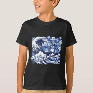 T-shirt Chats Bleus Vague Pour Kamala Drôle Chat Dame