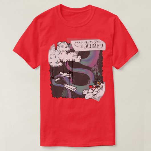 T-shirt Chats bloqués dans l'espace Vol (Design devant)