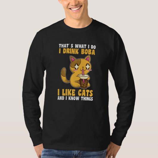 T-shirt Chats Boba Tea Bubble Tea (Devant)
