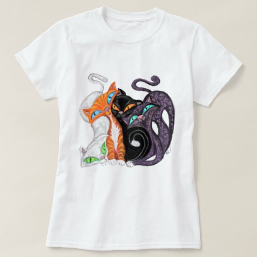 T-shirt chats bouddling (Design devant)