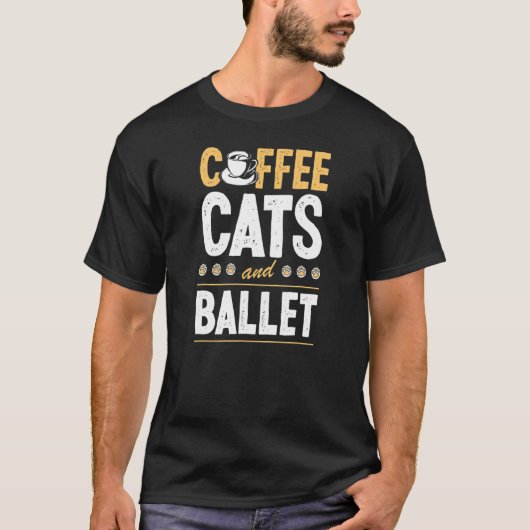 T-shirt Chats Café Et Chat Professeur De Danse De Ballet (Devant)