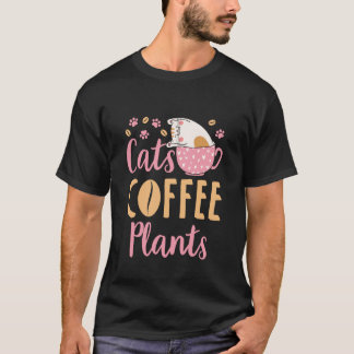 T-shirt Chats Café Plantes Amateur de plantes pour chats