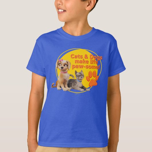 T-shirt Chats & Chiens Font De La Vie Paw-some ! (Devant)