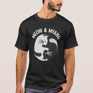 T-shirt Chats Chinois Meow Et Myang Yin Yang Cat
