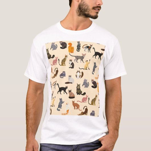 T-shirt Chats colorés : Différentes races Motif (Devant)