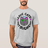 T-shirt Chats d'amour, pas oligarques (Devant)