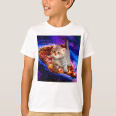 T-shirt Chats dans la pizza spatiale (Devant)