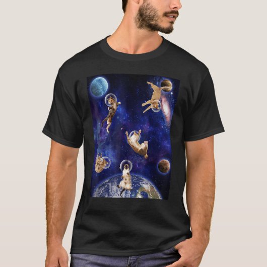 T-shirt Chats dans l'espace Kitten Outerspace Galaxy Chat (Devant)