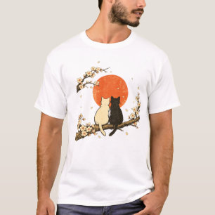 T-shirt Chats de cerisier japonais vintage Art du soleil r
