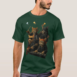 T-shirt Chats de groupe de rock drôle mignon design sur le