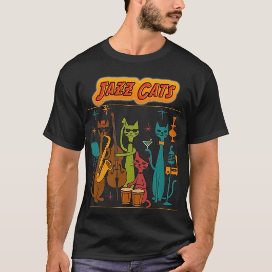 T-shirt chats de jazz (Devant)