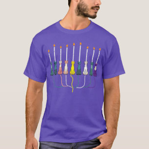 T-shirt Chats de la Menorah de Hanukkah Chanukkah Femmes j