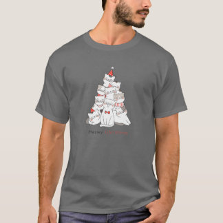 T-shirt Chats de Noël amusants - Matching Family Meowy Paj