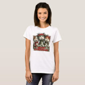 T-shirt Chats de Noël joyeux (Devant entier)