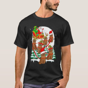 T-shirt Chats de Noël Santa Sleigh Renne Birmans Chats Pro