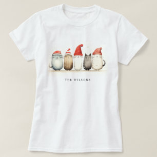 T-shirt Chats d'hiver doux Sweater Furie et Noël brillant