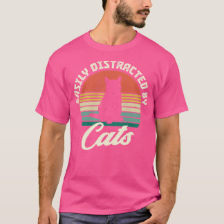T-shirt Chats Distraction drôle Dire Retro Chat