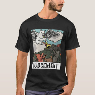T-shirt Chats Drôle Jugement Carte Tarot Hommes Femmes