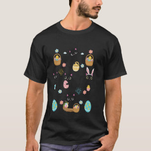 T-shirt Chats drôles de jour de Pâques Oreilles de lapin Œ