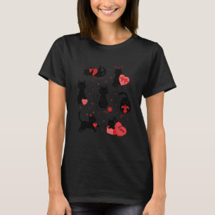 T-shirt Chats drôles de la Saint-Valentin Amour Cœurs Chat