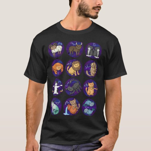 T-shirt Chats Du Zodiac (Devant)
