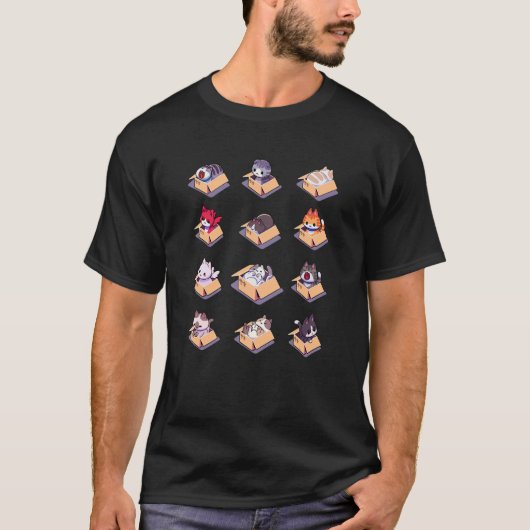 T-shirt Chats En Boîtes Chat (Devant)