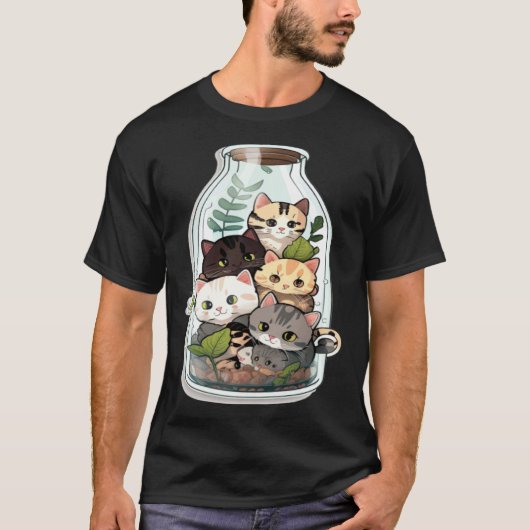 T-shirt Chats en bouteille (Devant)