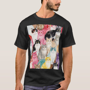 T-shirt Chats en Multicolore