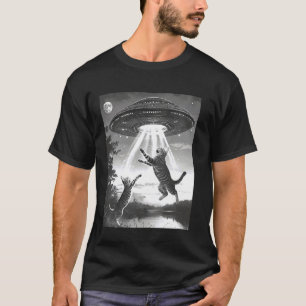 T-shirt Chats Enlèvement Alien UFO Soucoupes Volantes Espa