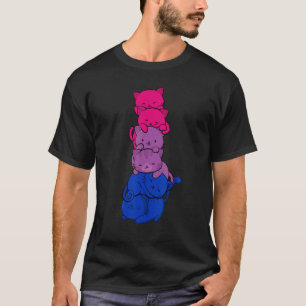 T-shirt Chats Entassent Drapeau de Bisexualité Bisexuel Fi