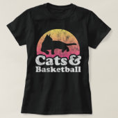 T-shirt Chats et basket-ball Hommes ou femmes Chat et bask (Design devant)