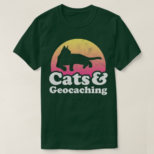 T-shirt Chats et cadeaux de géocaching (Design devant)