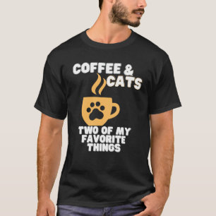 T-shirt Chats et café deux de mes choses préférées