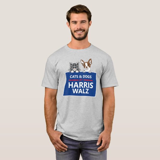 T-shirt Chats et chiens pour Harris Walz (Devant entier)