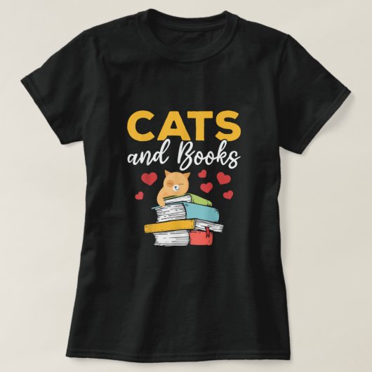 T-shirt Chats et Livres (Design devant)