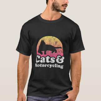 T-shirt Chats et motocyclistes Hommes ou femmes Chat et mo